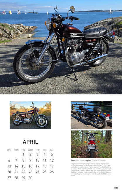 2025 XS650 Calendar