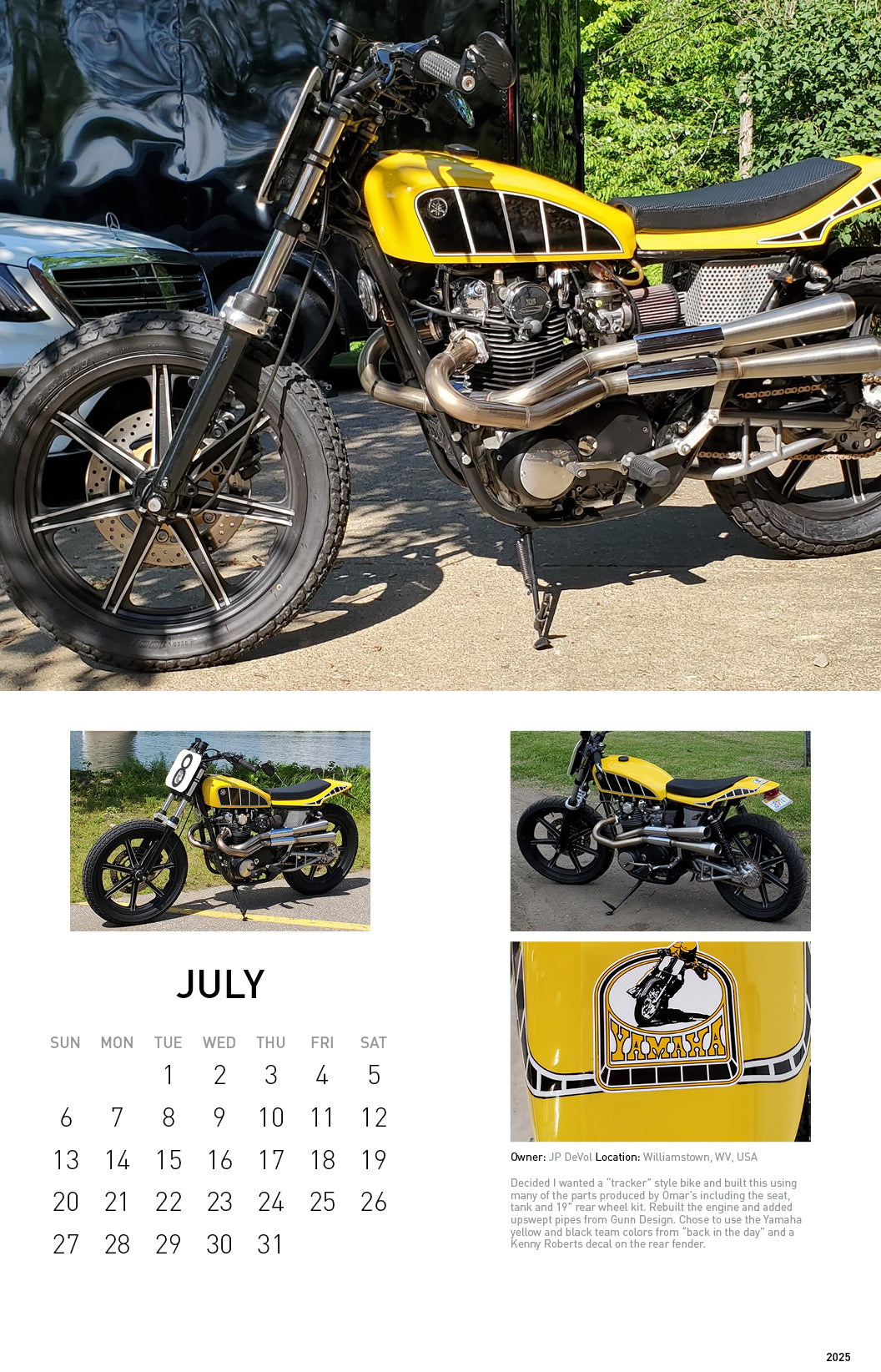 2025 XS650 Calendar