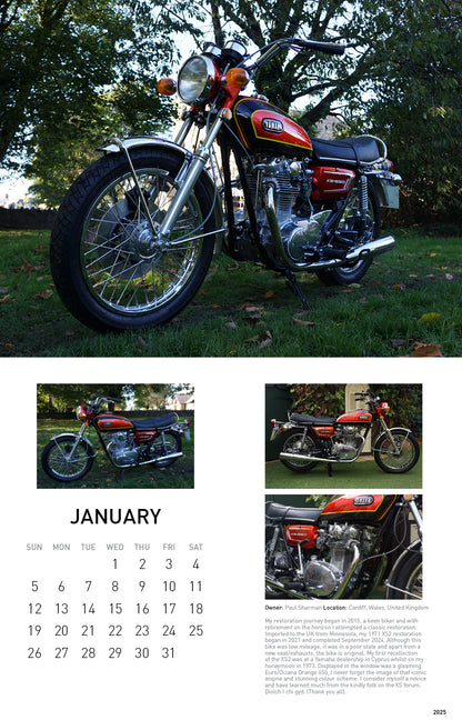 2025 XS650 Calendar